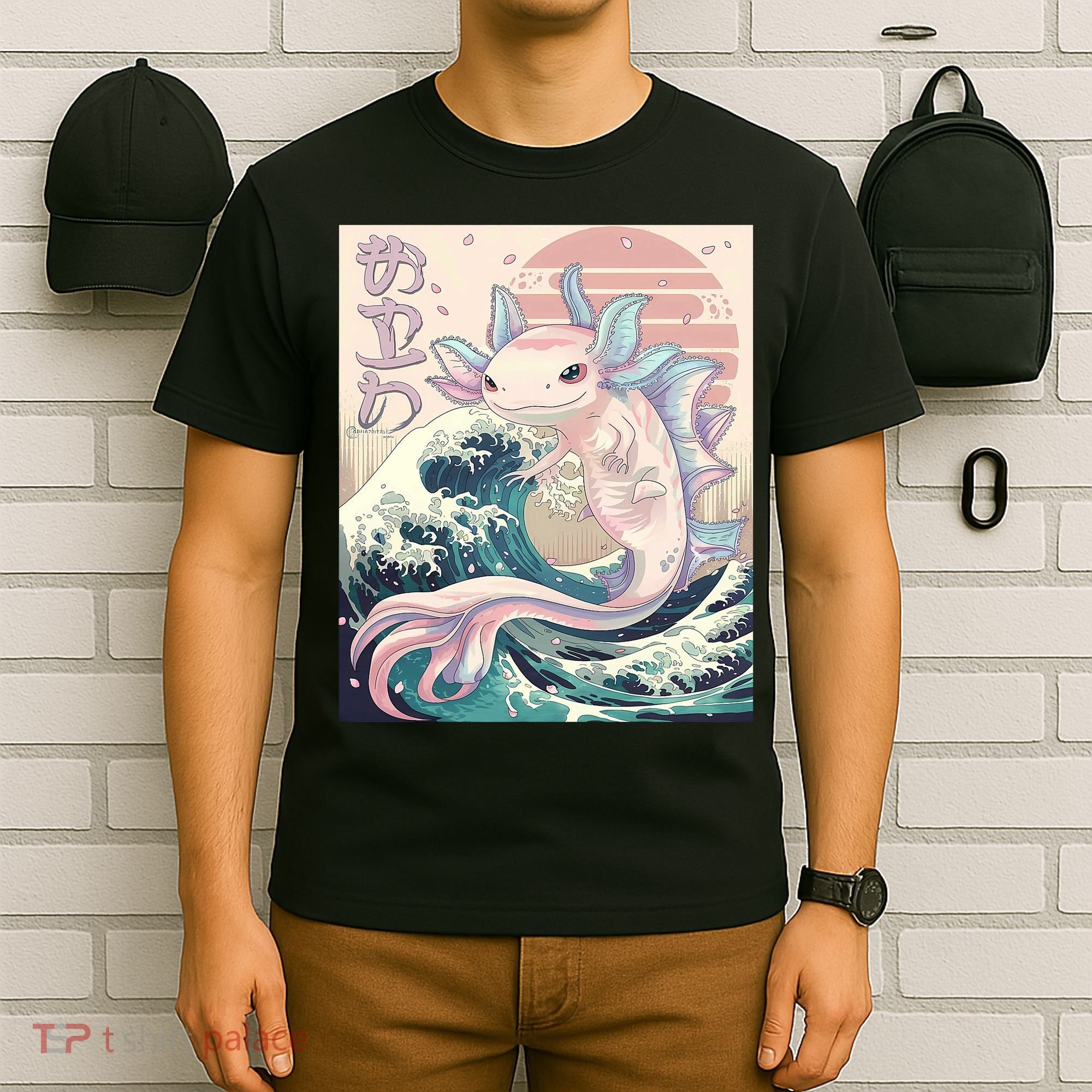 Axolotl Kaiju Anime Japanese Vintage Art T-Shirt