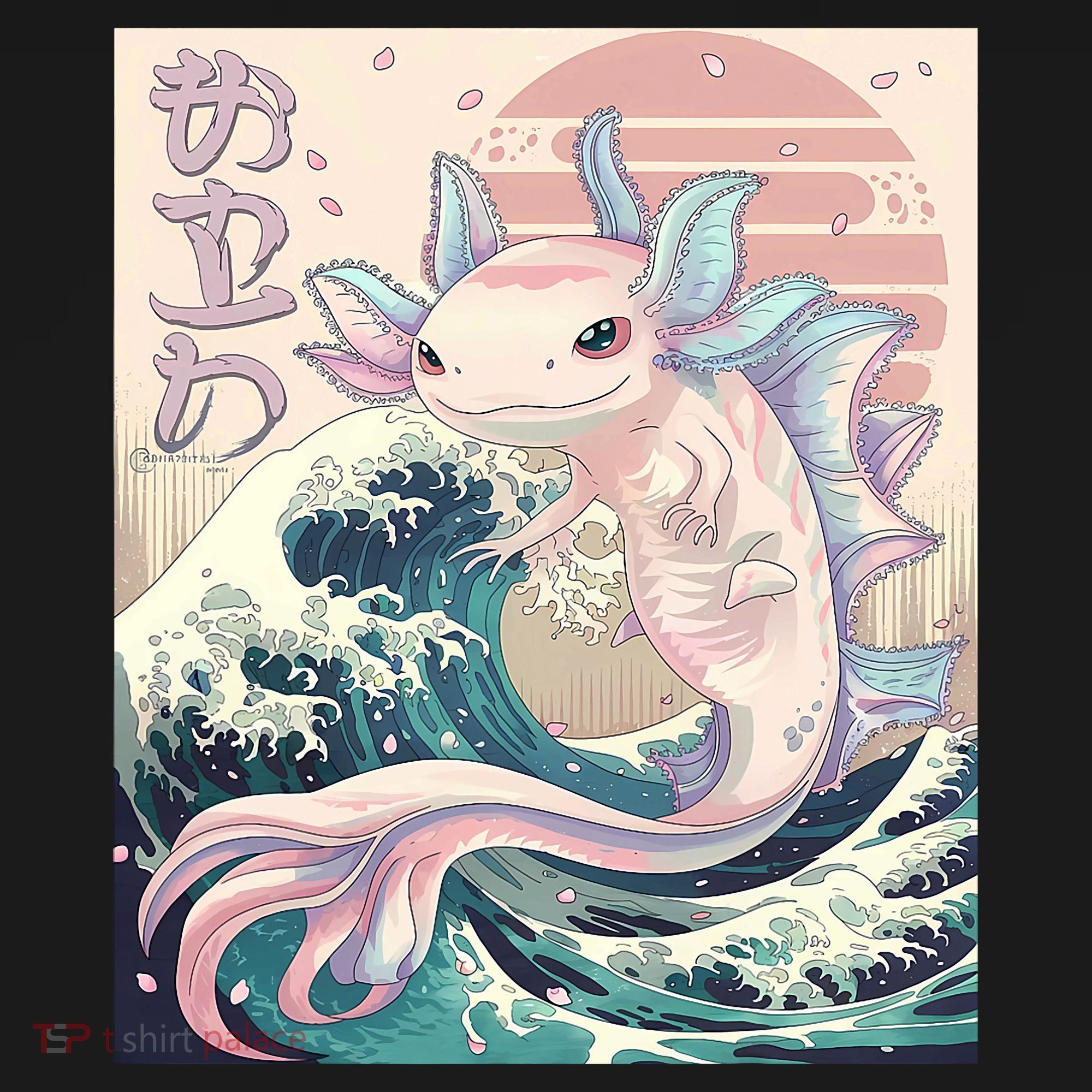 Axolotl Kaiju Anime Japanese Vintage Art T-Shirt