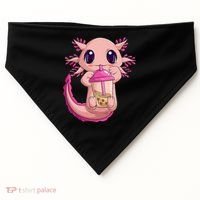 Axolotl Kawaii Anime Boba Tea USA-Made Doggie Bandana thumb 0
