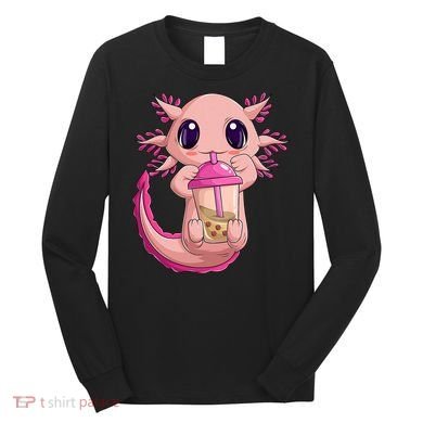 Axolotl Kawaii Anime Boba Tea Long Sleeve Shirt