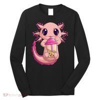Axolotl Kawaii Anime Boba Tea Long Sleeve Shirt thumb 0
