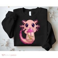 Axolotl Kawaii Anime Boba Tea Sweatshirt thumb 2