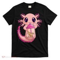 Axolotl Kawaii Anime Boba Tea T-Shirt thumb 0