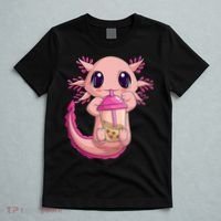 Axolotl Kawaii Anime Boba Tea T-Shirt thumb 5