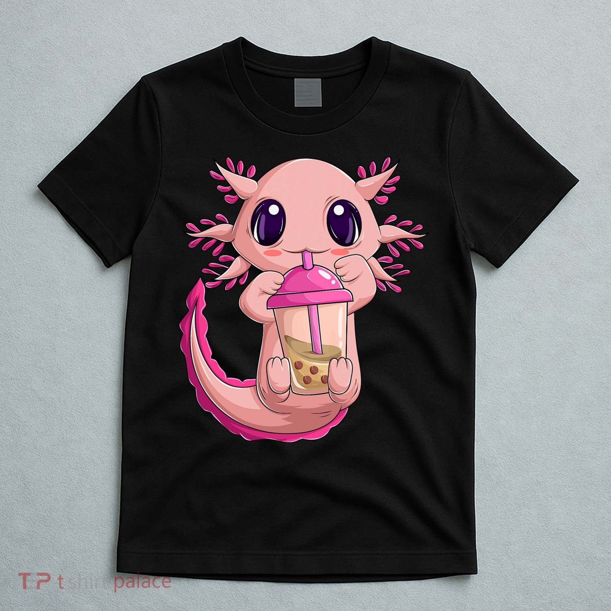 Axolotl Kawaii Anime Boba Tea T-Shirt