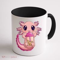 Axolotl Kawaii Anime Boba Tea Coffee Mug thumb 1