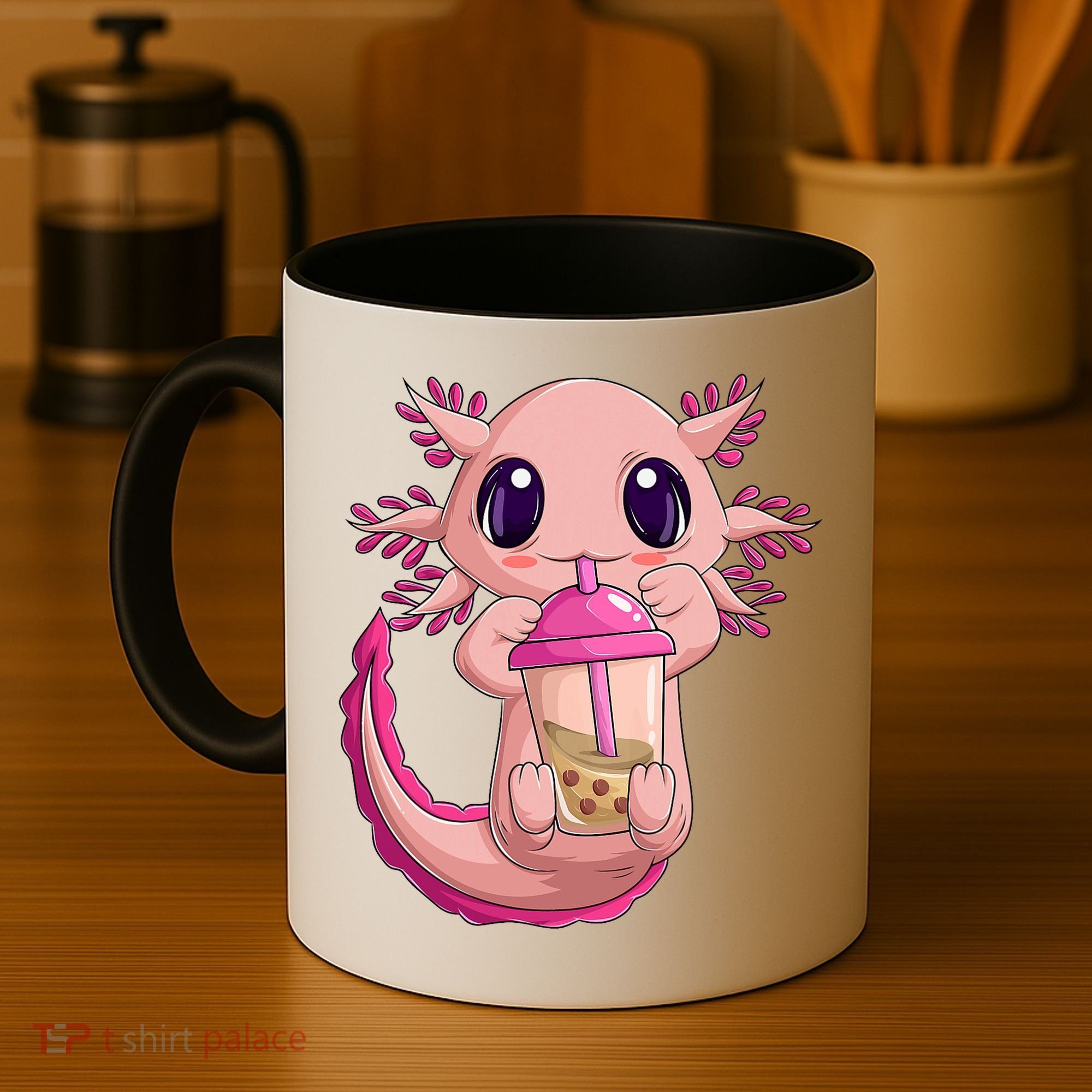 Axolotl Kawaii Anime Boba Tea Coffee Mug
