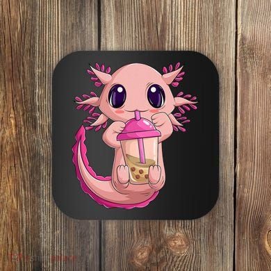 Axolotl Kawaii Anime Boba Tea Coaster