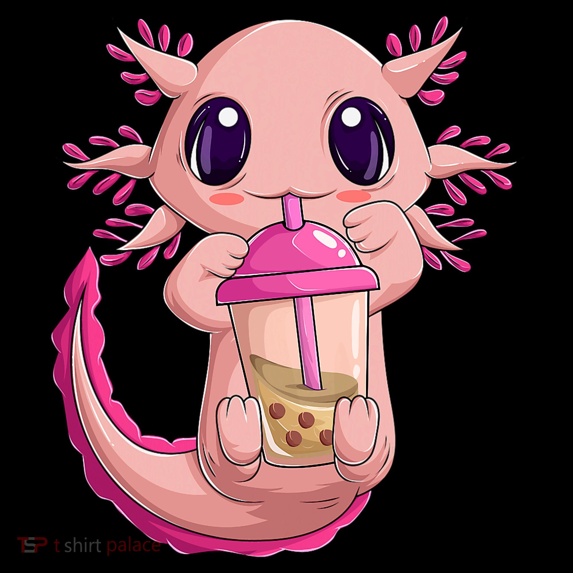 Axolotl Kawaii Anime Boba Tea Women's Hoodie