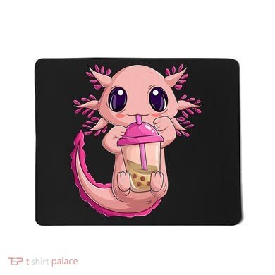 Axolotl Kawaii Anime Boba Tea Mousepad