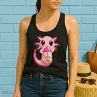 Axolotl Kawaii Anime Boba Tea Women's Tank Top thumb 2