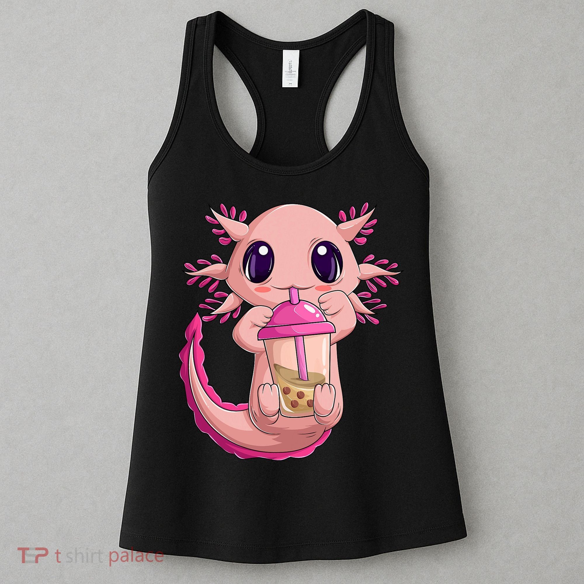 Axolotl Kawaii Anime Boba Tea Women's Tank Top