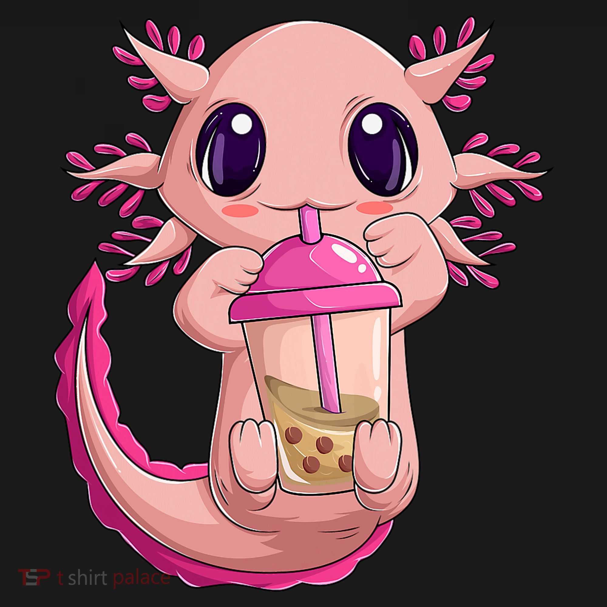 Axolotl Kawaii Anime Boba Tea Women's Tank Top