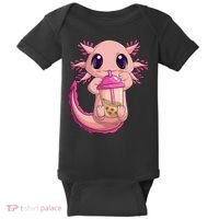 Axolotl Kawaii Anime Boba Tea Baby Bodysuit thumb 0