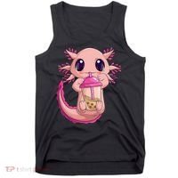 Axolotl Kawaii Anime Boba Tea Tank Top thumb 0
