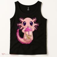 Axolotl Kawaii Anime Boba Tea Tank Top thumb 2