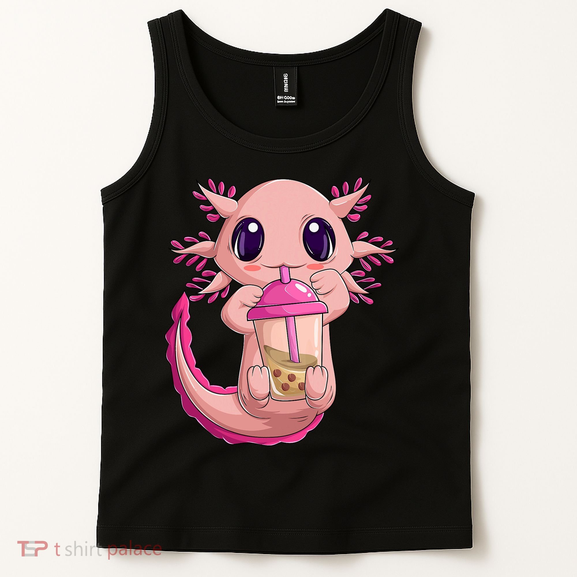 Axolotl Kawaii Anime Boba Tea Tank Top