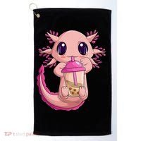 Axolotl Kawaii Anime Boba Tea Golf Towel thumb 0