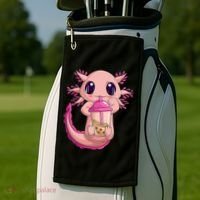 Axolotl Kawaii Anime Boba Tea Golf Towel thumb 2