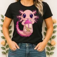 Axolotl Kawaii Anime Boba Tea Women's T-Shirt thumb 2