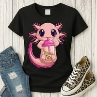 Axolotl Kawaii Anime Boba Tea Women's T-Shirt thumb 3
