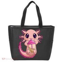Axolotl Kawaii Anime Boba Tea Tote Bag thumb 0