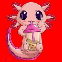 Axolotl Kawaii Anime Boba Tea Santa Hat thumb 1