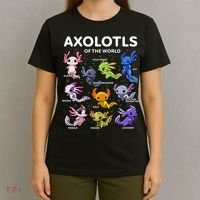 Axolotl Kawaii Axolotls Of The World Axolotl Animals T-Shirt thumb 4