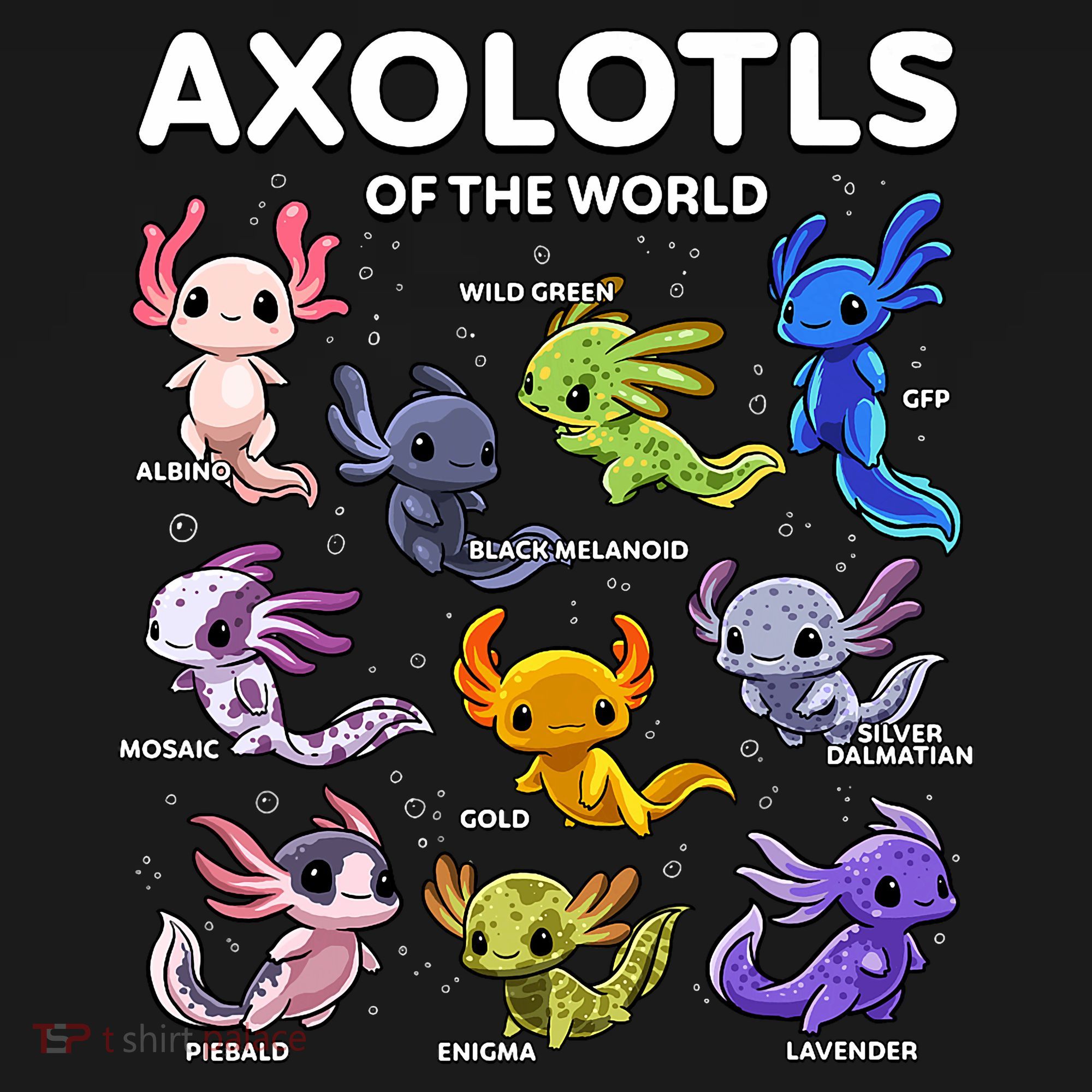 Axolotl Kawaii Axolotls Of The World Axolotl Animals T-Shirt