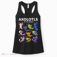 Axolotl Kawaii Axolotls Of The World Axolotl Animals Women's Tank Top thumb 0