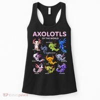 Axolotl Kawaii Axolotls Of The World Axolotl Animals Women's Tank Top thumb 0
