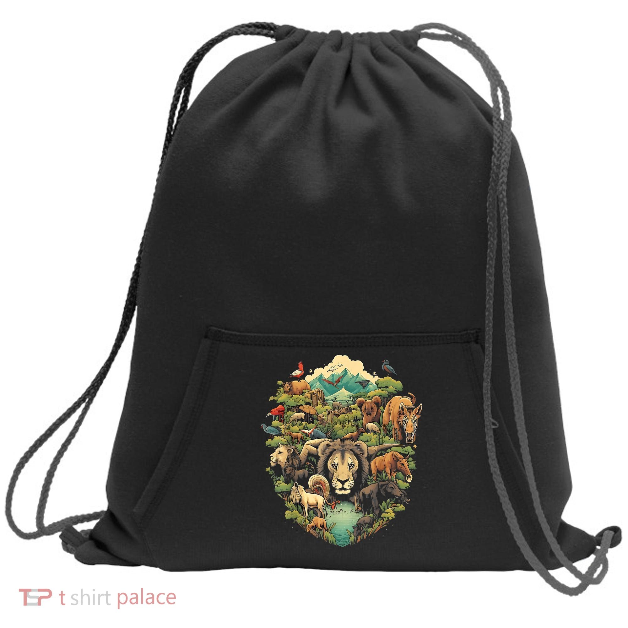 Animal Kingdom Animal Lover Nature Forest Sweatshirt Cinch Pack Bag