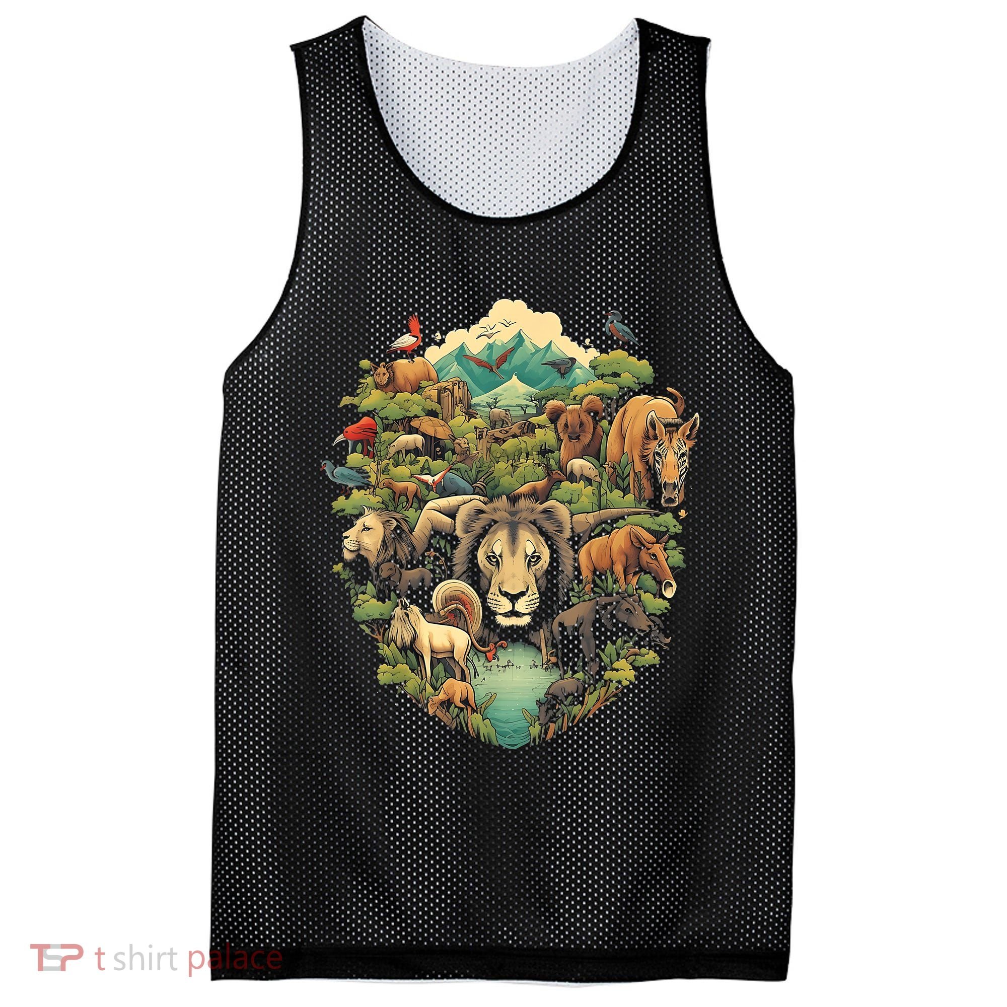 Animal Kingdom Animal Lover Nature Forest Mesh Reversible Basketball Jersey Tank