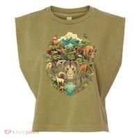 Animal Kingdom Animal Lover Nature Forest Garment-Dyed Women's Muscle Tee thumb 0