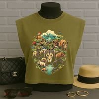 Animal Kingdom Animal Lover Nature Forest Garment-Dyed Women's Muscle Tee thumb 3