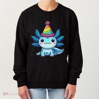 Anime Kawaii Axolotl Birthday Party Hat Women's Sweatshirt thumb 0