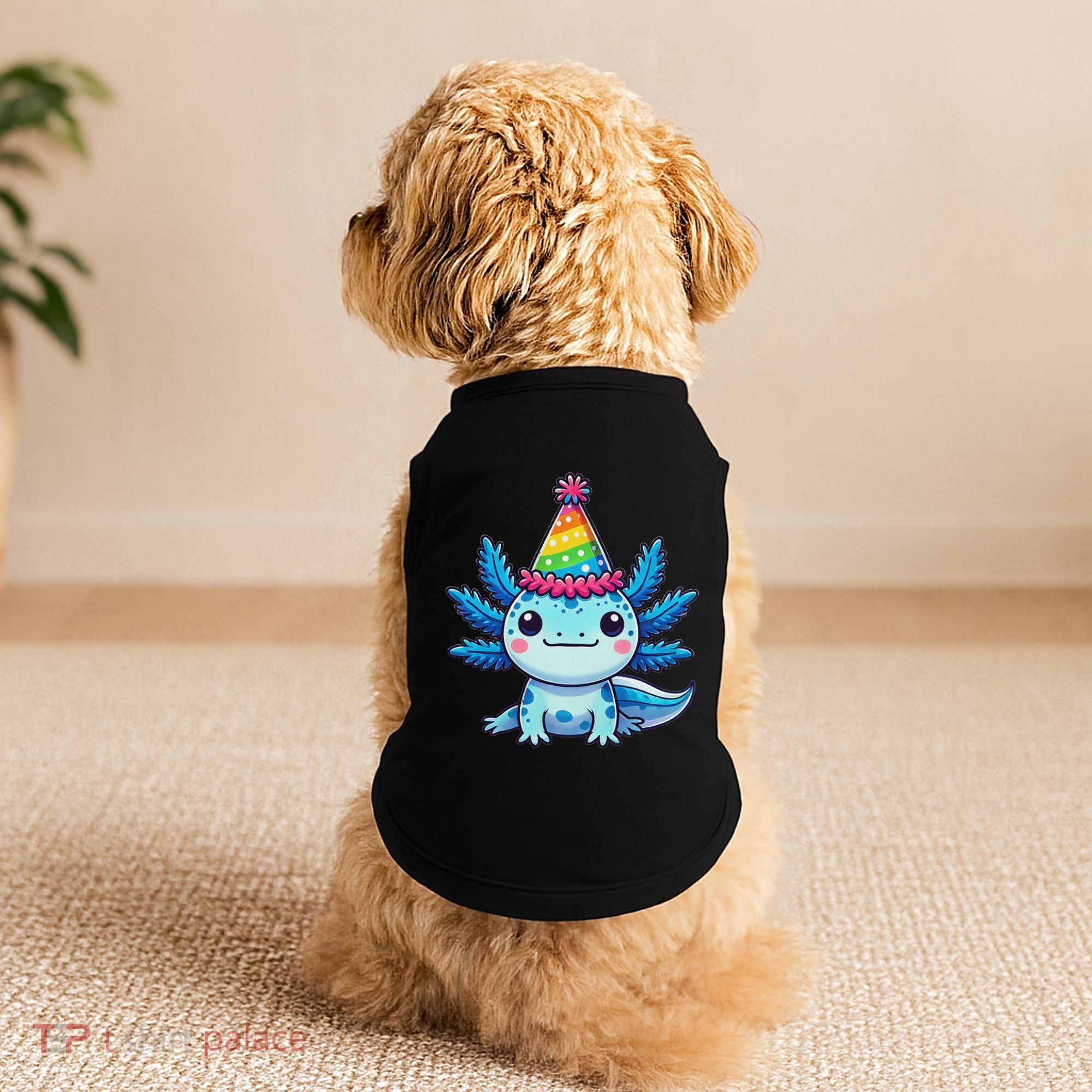 Anime Kawaii Axolotl Birthday Party Hat Doggie Tank