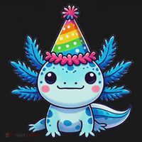 Anime Kawaii Axolotl Birthday Party Hat USA-Made Doggie Bandana thumb 2