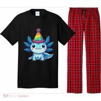 Anime Kawaii Axolotl Birthday Party Hat Pajama Set thumb 0