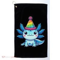 Anime Kawaii Axolotl Birthday Party Hat Golf Towel thumb 0