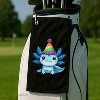 Anime Kawaii Axolotl Birthday Party Hat Golf Towel thumb 2