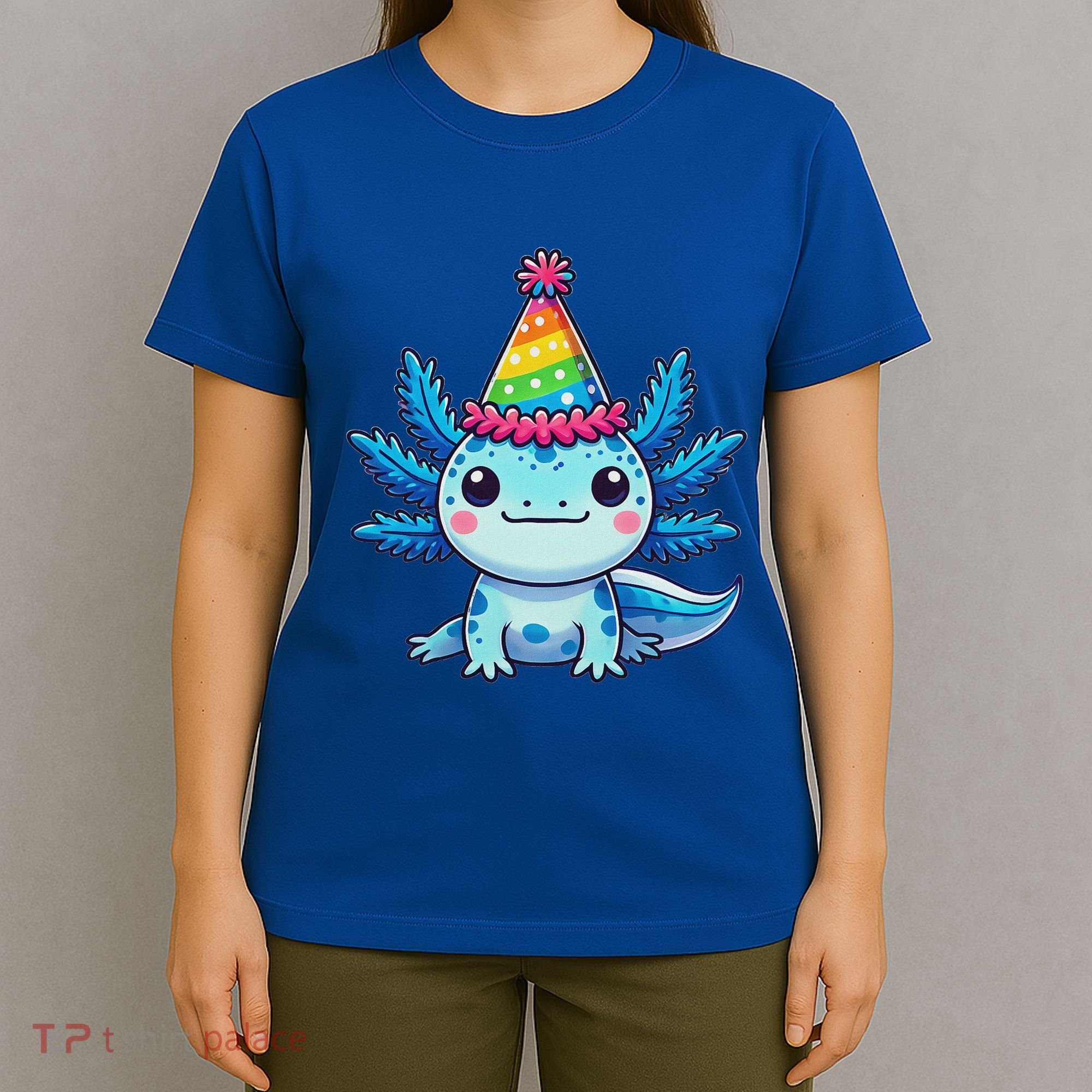 Anime Kawaii Axolotl Birthday Party Hat T-Shirt