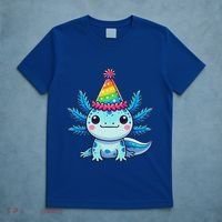 Anime Kawaii Axolotl Birthday Party Hat T-Shirt thumb 5
