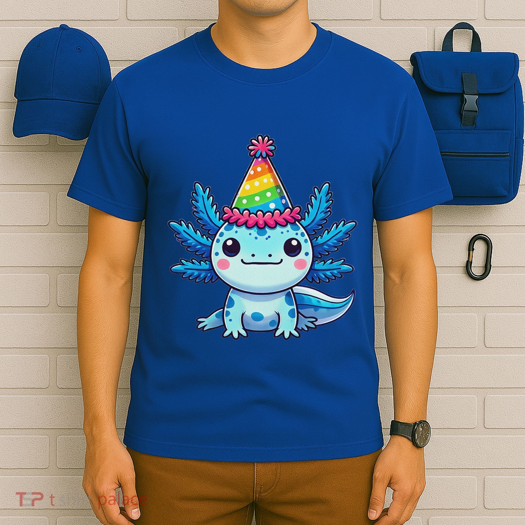 Anime Kawaii Axolotl Birthday Party Hat T-Shirt