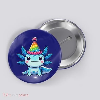 Anime Kawaii Axolotl Birthday Party Hat Button