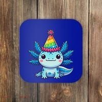 Anime Kawaii Axolotl Birthday Party Hat Coaster thumb 0