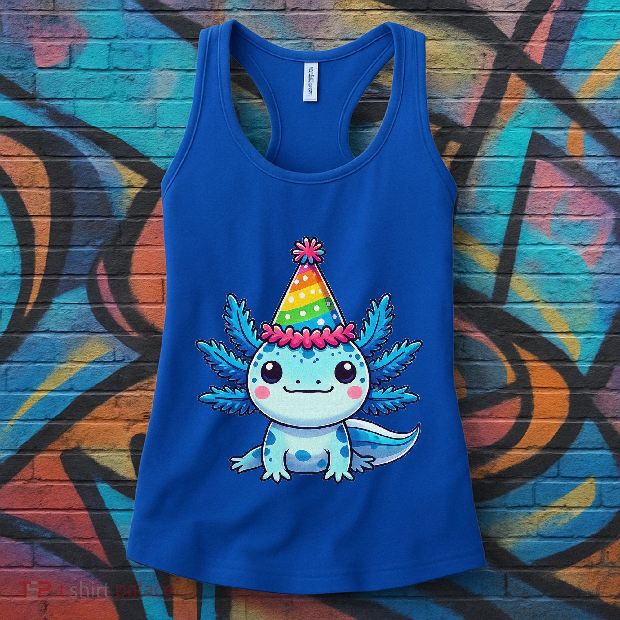 Anime Kawaii Axolotl Birthday Party Hat Women's Tank Top