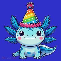 Anime Kawaii Axolotl Birthday Party Hat Women's Tank Top thumb 5