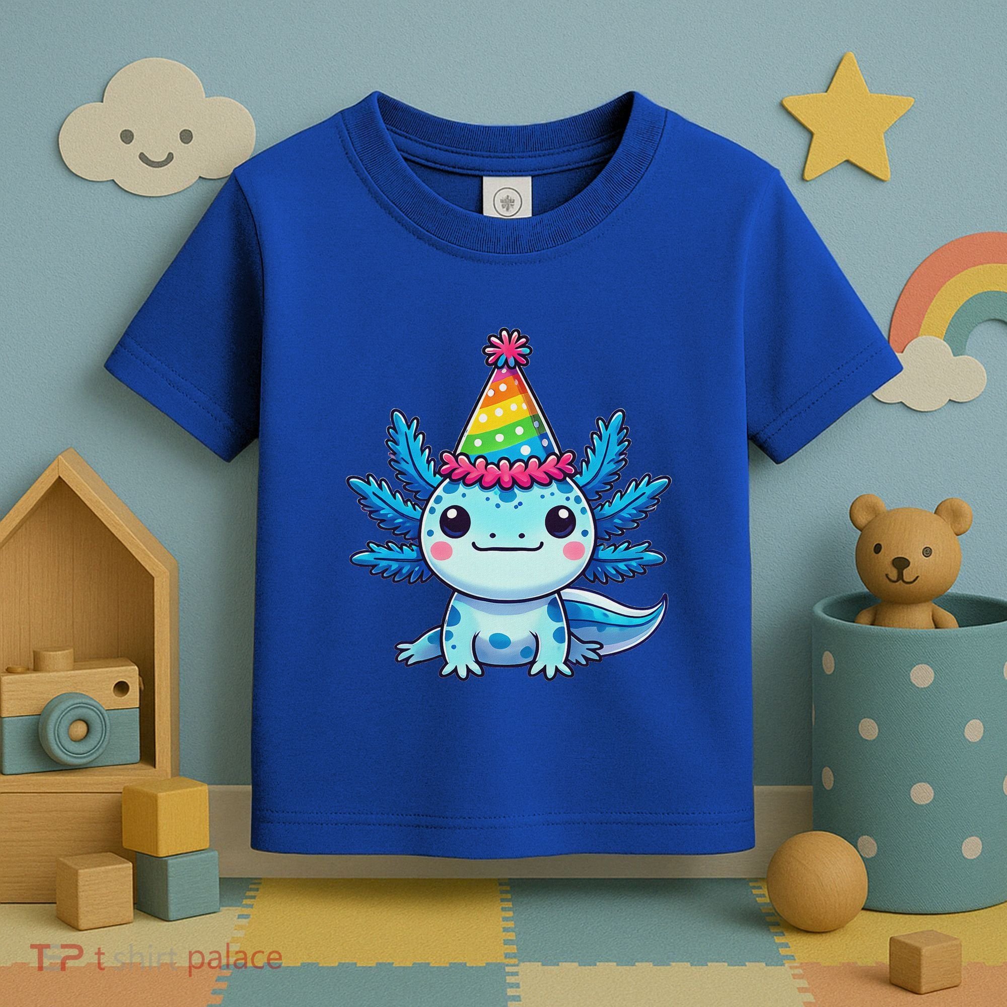 Anime Kawaii Axolotl Birthday Party Hat Toddler T-Shirt