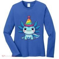 Anime Kawaii Axolotl Birthday Party Hat Women's Long Sleeve Shirt thumb 0